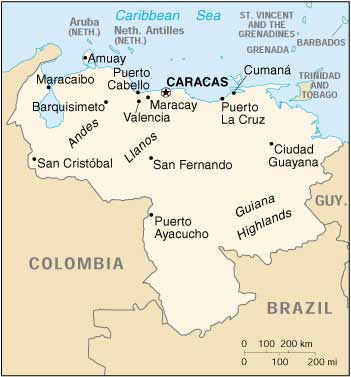 CIA Venezuela map