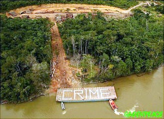 Greenpeace action against Amazon logging