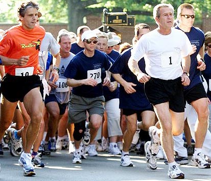 Bush running with the pack