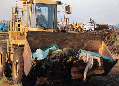 Mass burial in Rwanda