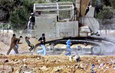 Bulldozer in Rafah