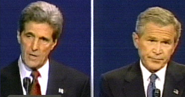  Bush glares at John Kerry during first presidential debate